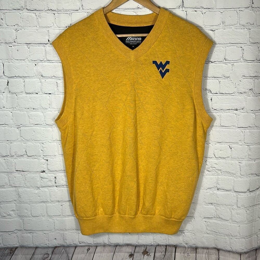 Mizuno Performance Wear Windlite‎ West Virginia Lined Argyle Golf Vest Size M